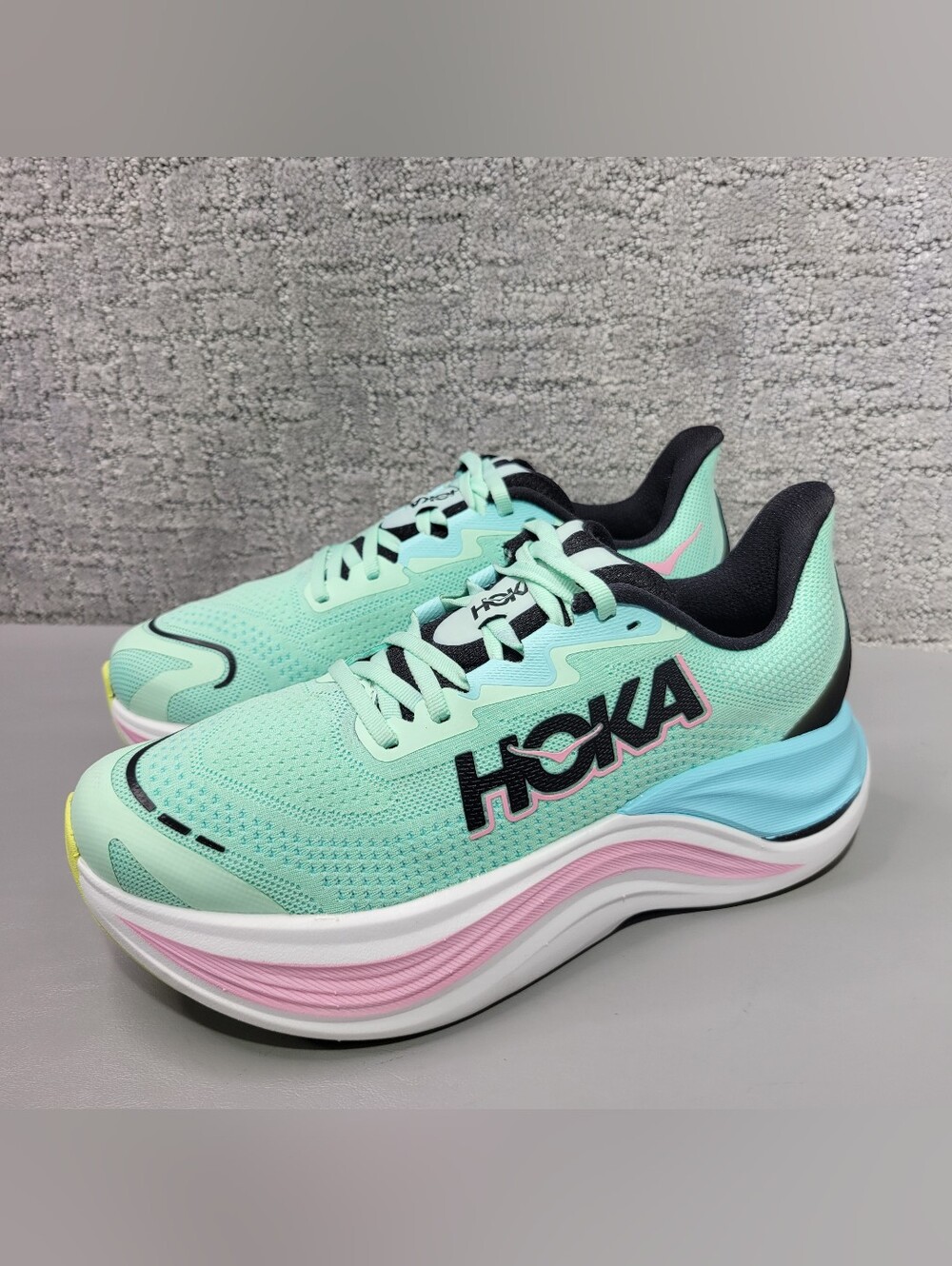 Hoka One One Mint Green Pink Blue Women's Sneakers - Picture 3 of 13